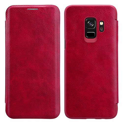 Leather Case Stands Flip Cover L01 for Samsung Galaxy S9 Red