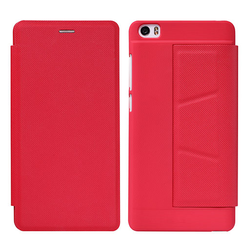 Leather Case Stands Flip Cover L01 for Xiaomi Mi Note Red