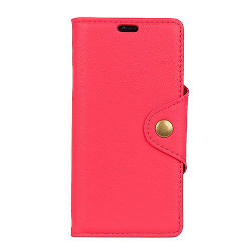 Leather Case Stands Flip Cover L01 Holder for Alcatel 1 Red