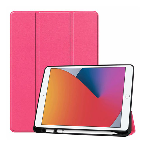 Leather Case Stands Flip Cover L01 Holder for Apple iPad 10.2 (2019) Pink