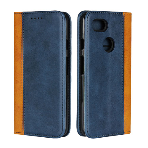 Leather Case Stands Flip Cover L01 Holder for Google Pixel 3 XL Blue