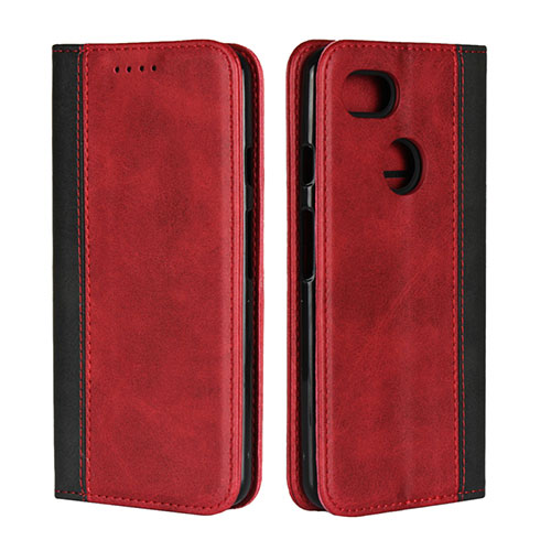 Leather Case Stands Flip Cover L01 Holder for Google Pixel 3 XL Red