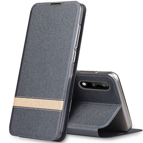 Leather Case Stands Flip Cover L01 Holder for Huawei Enjoy 10 Gray