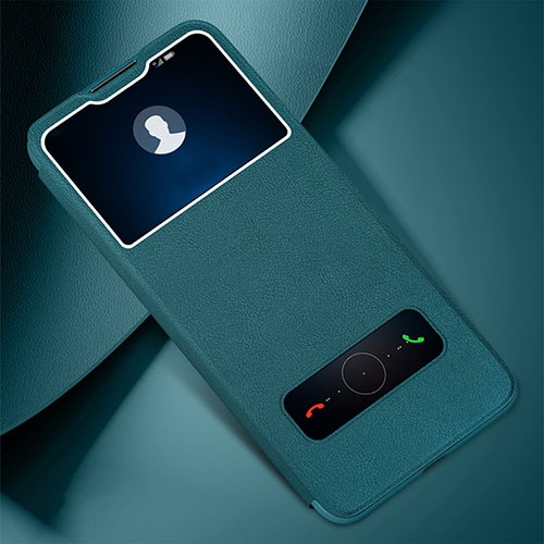 Leather Case Stands Flip Cover L01 Holder for Huawei Enjoy 10e Green