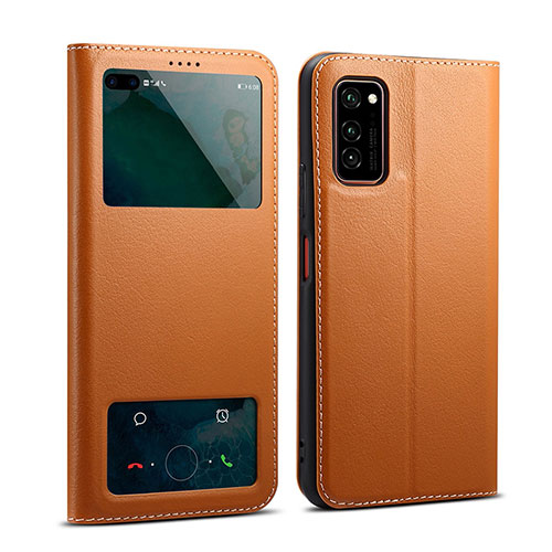 Leather Case Stands Flip Cover L01 Holder for Huawei Honor View 30 5G Orange