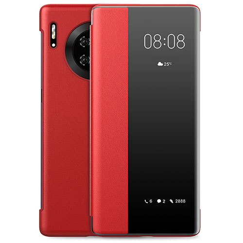 Leather Case Stands Flip Cover L01 Holder for Huawei Mate 30 Pro Red