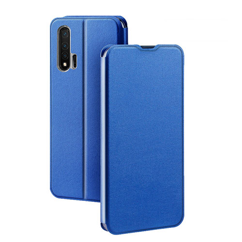 Leather Case Stands Flip Cover L01 Holder for Huawei Nova 6 5G Blue