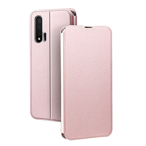 Leather Case Stands Flip Cover L01 Holder for Huawei Nova 6 5G Rose Gold