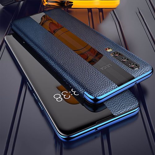 Leather Case Stands Flip Cover L01 Holder for Huawei P30 Blue