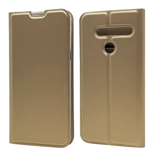 Leather Case Stands Flip Cover L01 Holder for LG G8 ThinQ Gold