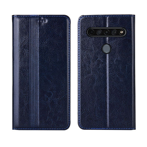 Leather Case Stands Flip Cover L01 Holder for LG K41S Navy Blue