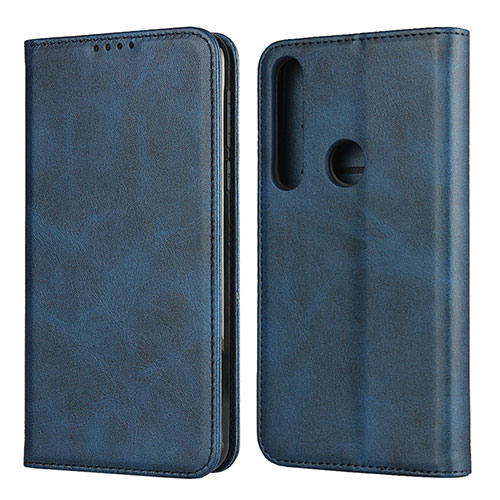 Leather Case Stands Flip Cover L01 Holder for Motorola Moto G8 Play Blue