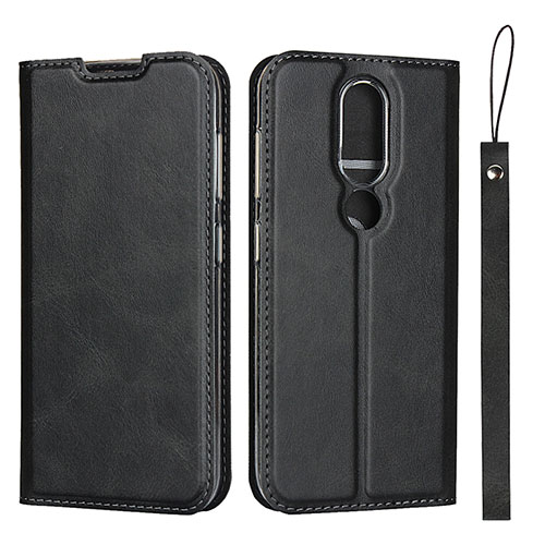 Leather Case Stands Flip Cover L01 Holder for Nokia 4.2 Black