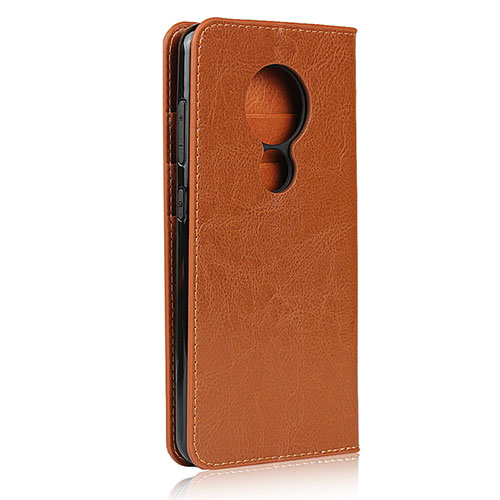 Leather Case Stands Flip Cover L01 Holder for Nokia 7.2 Orange