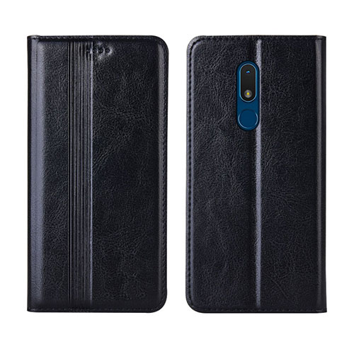 Leather Case Stands Flip Cover L01 Holder for Nokia C3 Black