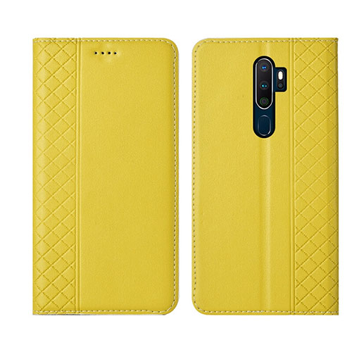 Leather Case Stands Flip Cover L01 Holder for Oppo A11X Yellow