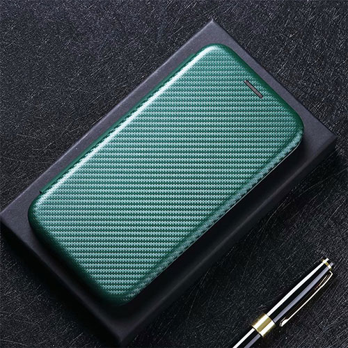 Leather Case Stands Flip Cover L01 Holder for Oppo A53s Midnight Green