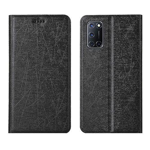 Leather Case Stands Flip Cover L01 Holder for Oppo A72 Black