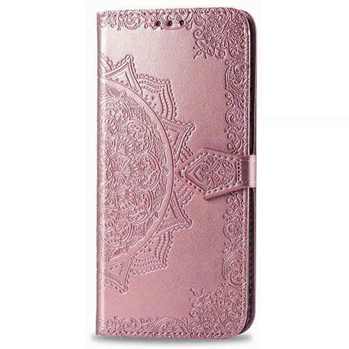 Leather Case Stands Flip Cover L01 Holder for Realme 6i Rose Gold