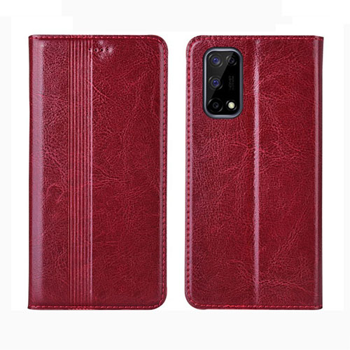 Leather Case Stands Flip Cover L01 Holder for Realme V5 5G Red