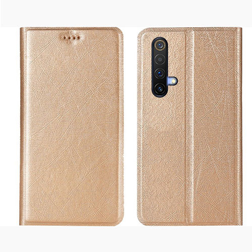 Leather Case Stands Flip Cover L01 Holder for Realme X50m 5G Gold