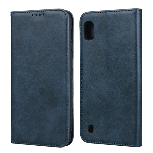 Leather Case Stands Flip Cover L01 Holder for Samsung Galaxy A10 Blue