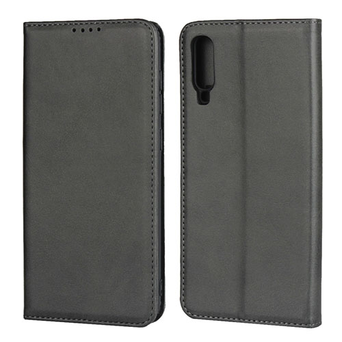 Leather Case Stands Flip Cover L01 Holder for Samsung Galaxy A70 Black