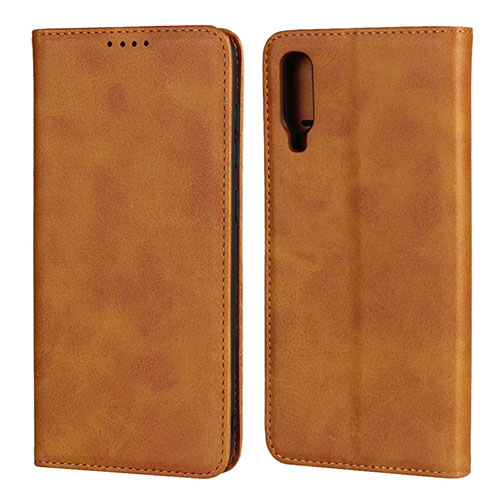 Leather Case Stands Flip Cover L01 Holder for Samsung Galaxy A70S Orange