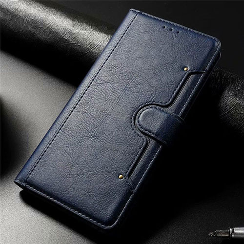 Leather Case Stands Flip Cover L01 Holder for Samsung Galaxy A71 5G Blue