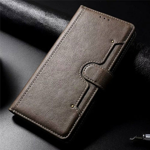 Leather Case Stands Flip Cover L01 Holder for Samsung Galaxy A71 5G Gray