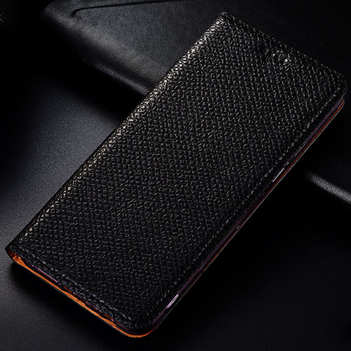 Leather Case Stands Flip Cover L01 Holder for Samsung Galaxy A81 Black