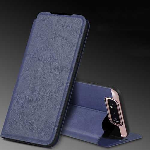 Leather Case Stands Flip Cover L01 Holder for Samsung Galaxy A90 4G Blue