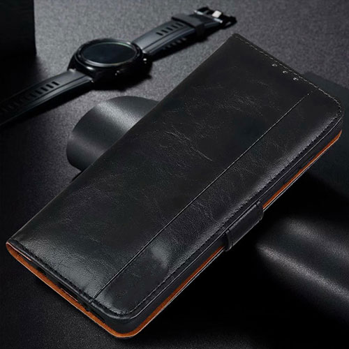 Leather Case Stands Flip Cover L01 Holder for Samsung Galaxy M21 Black