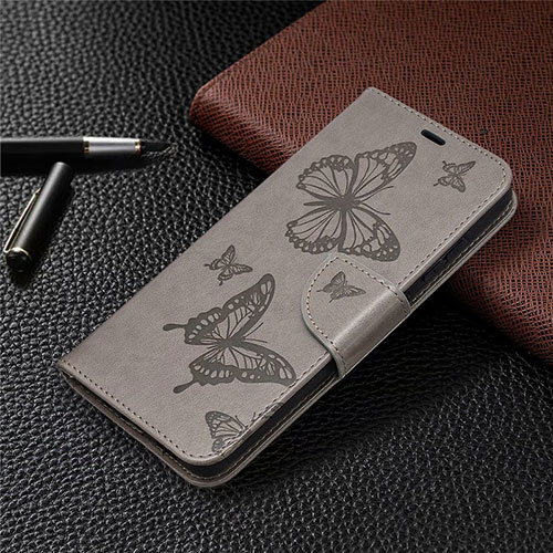 Leather Case Stands Flip Cover L01 Holder for Samsung Galaxy S20 FE 4G Gray