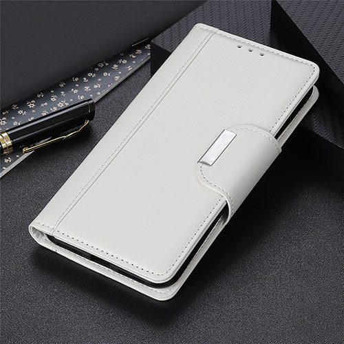 Leather Case Stands Flip Cover L01 Holder for Samsung Galaxy S21 Ultra 5G White