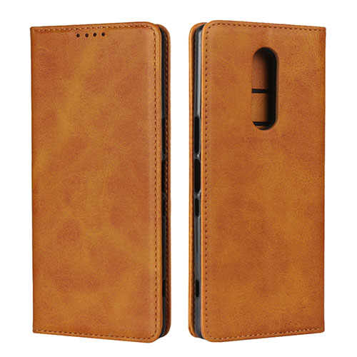 Leather Case Stands Flip Cover L01 Holder for Sony Xperia 1 Orange