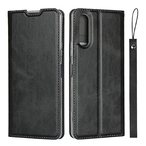 Leather Case Stands Flip Cover L01 Holder for Sony Xperia 10 II Black