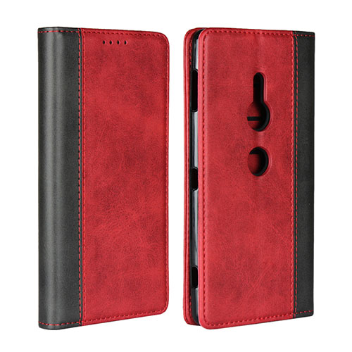 Leather Case Stands Flip Cover L01 Holder for Sony Xperia XZ2 Red