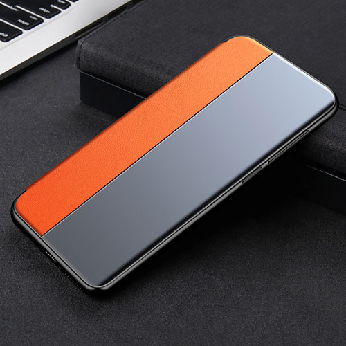Leather Case Stands Flip Cover L01 Holder for Xiaomi Mi 11 Lite 5G NE Orange