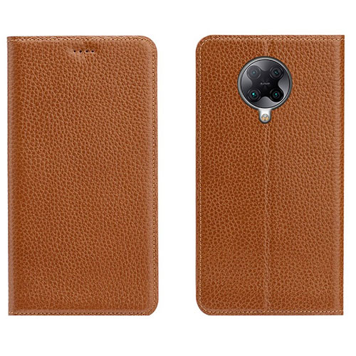 Leather Case Stands Flip Cover L01 Holder for Xiaomi Poco F2 Pro Orange