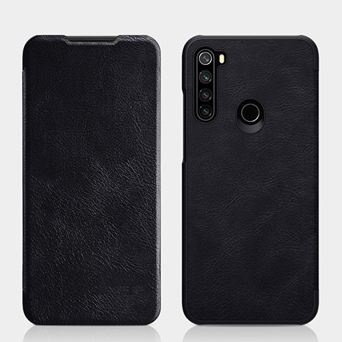 Leather Case Stands Flip Cover L01 Holder for Xiaomi Redmi Note 8 (2021) Black