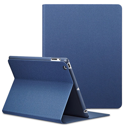 Leather Case Stands Flip Cover L02 for Apple iPad 4 Blue