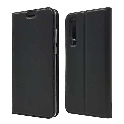 Leather Case Stands Flip Cover L02 for Huawei P30 Black