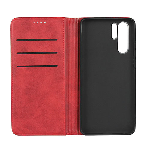 Leather Case Stands Flip Cover L02 for Huawei P30 Pro New Edition Red Wine