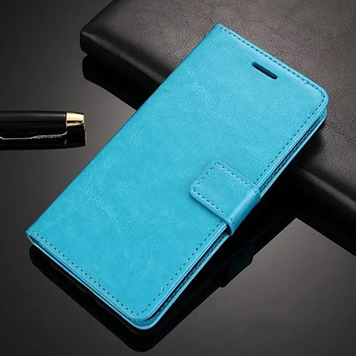 Leather Case Stands Flip Cover L02 for Nokia 6.1 Plus Sky Blue