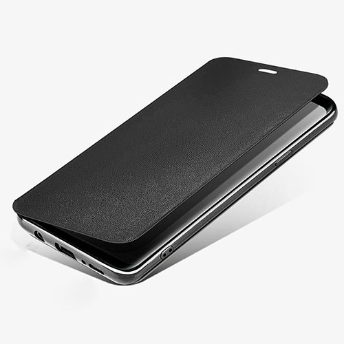 Leather Case Stands Flip Cover L02 for Samsung Galaxy S9 Black