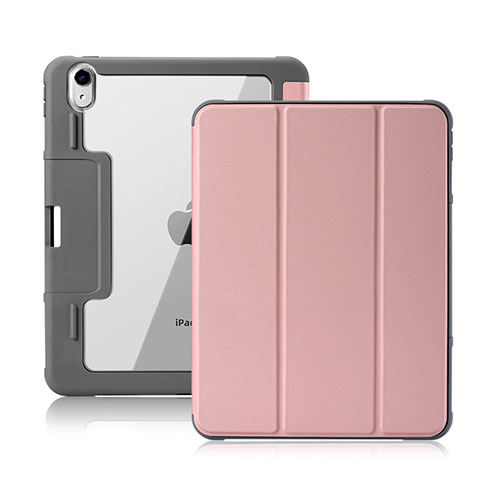 Leather Case Stands Flip Cover L02 Holder for Apple iPad Air 5 10.9 (2022) Pink