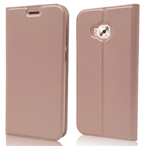 Leather Case Stands Flip Cover L02 Holder for Asus Zenfone 4 Selfie Pro Rose Gold