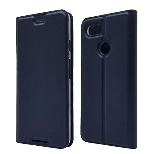 Leather Case Stands Flip Cover L02 Holder for Google Pixel 3 Blue