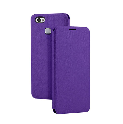 Leather Case Stands Flip Cover L02 Holder for Huawei Honor Note 8 Purple